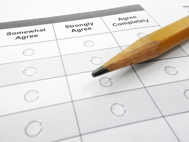 Survey paper with pencil
