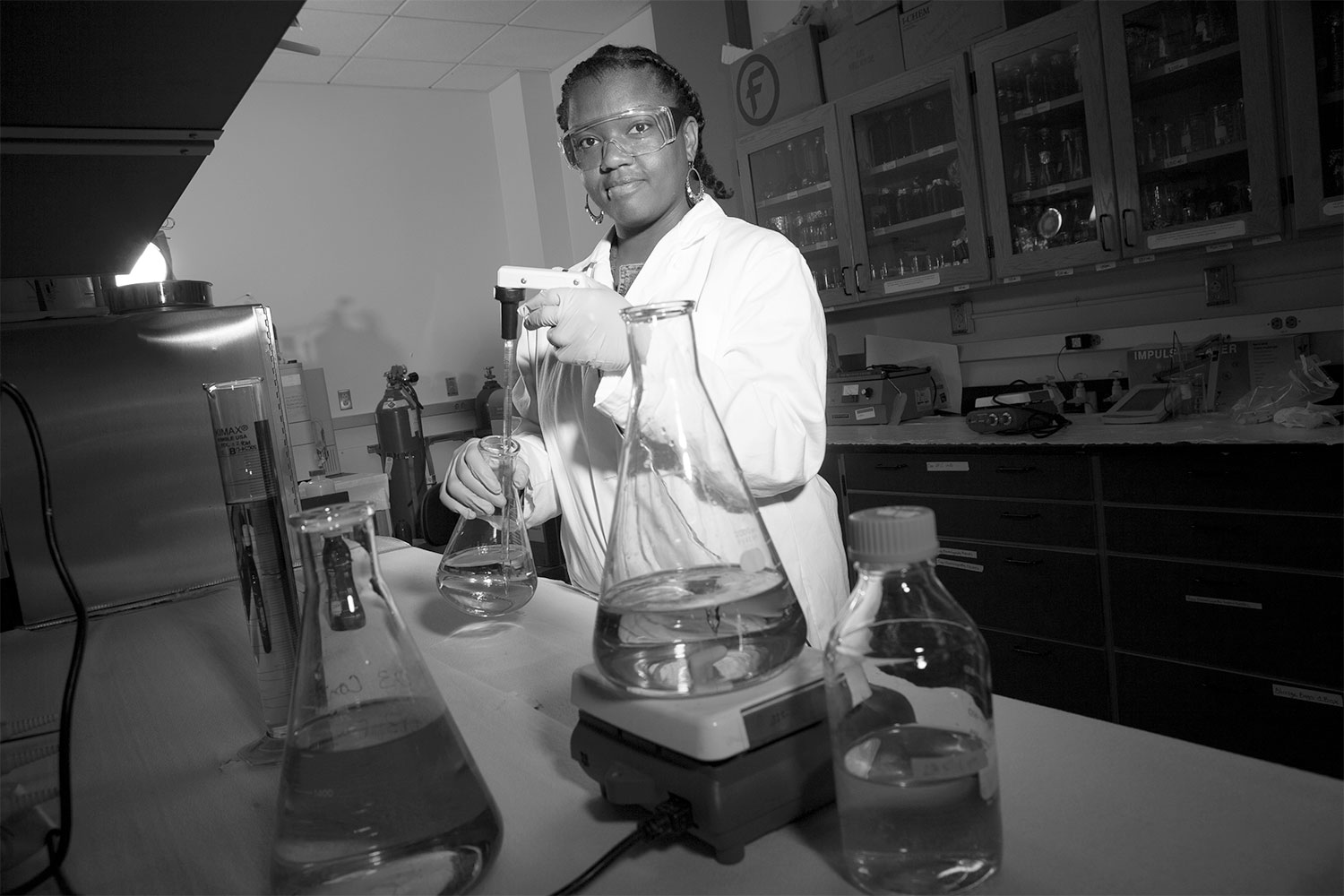 Female scientist working in lab