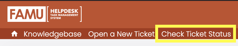 check ticket status nav bar