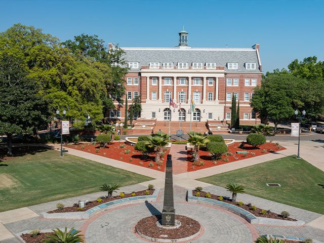 Aerial view of the Obelisk of Eternal Flame