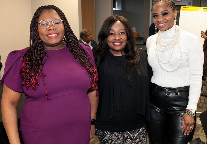 Privacy Champions: (from left) Chief Risk Officer Deidre Melton, Chief Compliance & Ethics Officer Rica Calhoun, and Chief Privacy Officer LaTonya Baker during a privacy and data governance workshop. (Credit: Glenn Beil)
