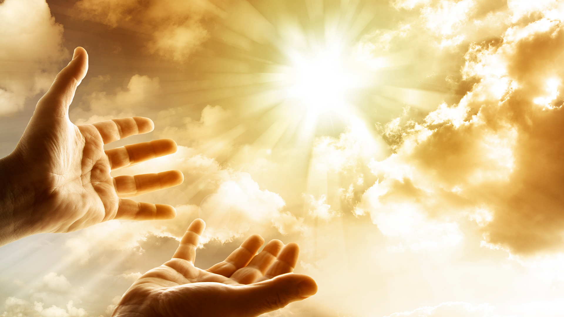 hands outstretched to the sky