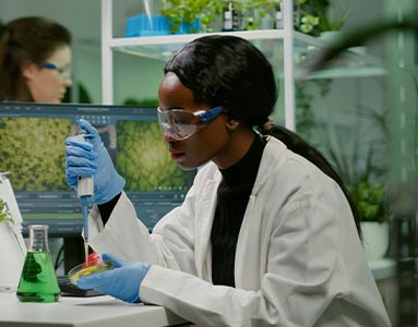 Biochemists study biological processes, such as cell development, growth, heredity, and disease.