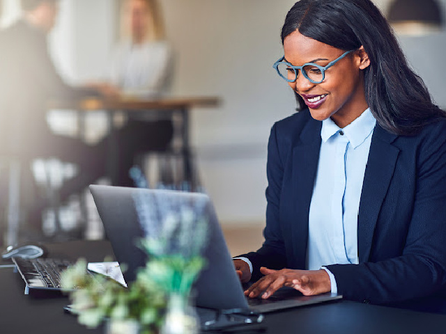 business woman with laptop