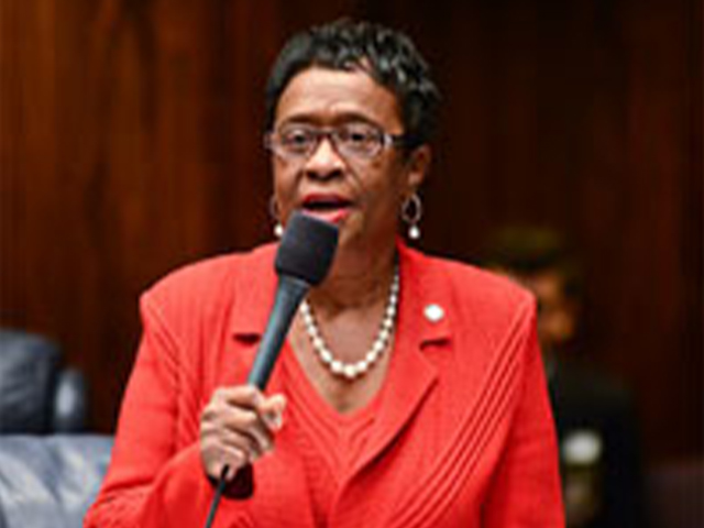 Florida State Senator Arthenia L. Joyner (D-Tampa), debating on the floor of the Florida Senate.