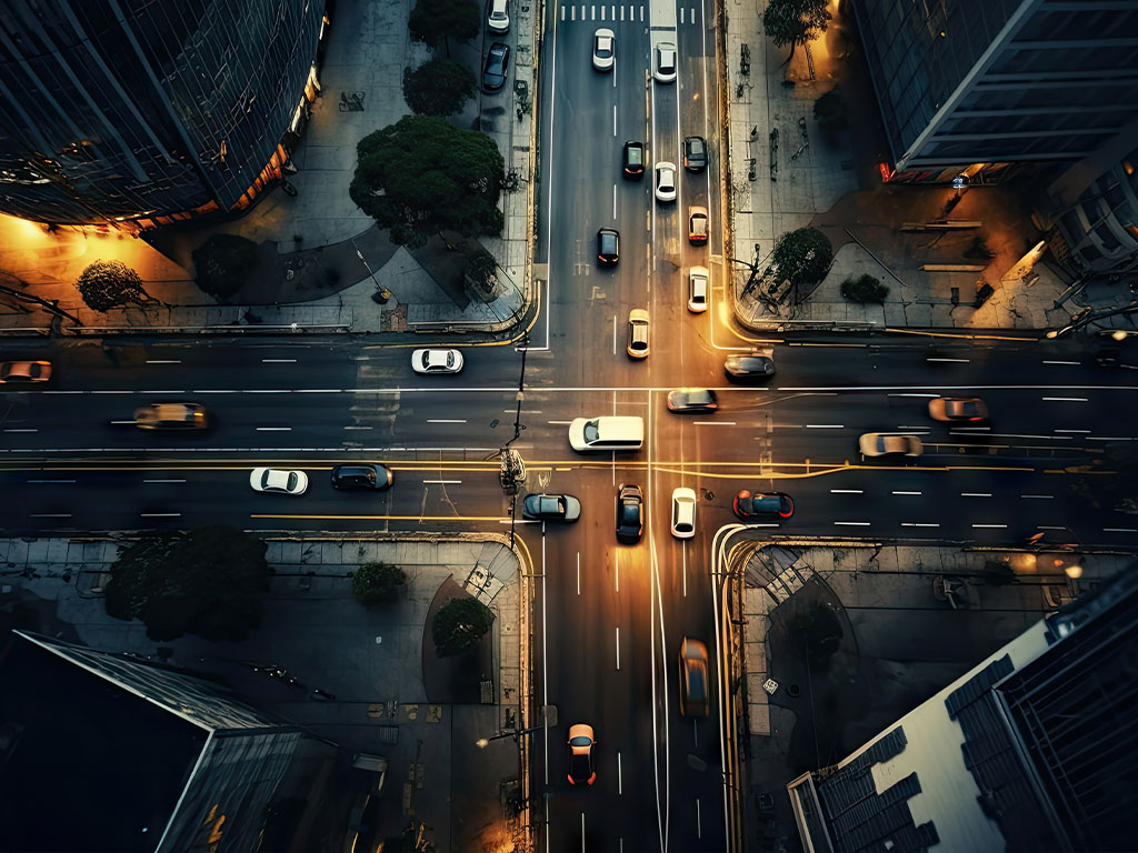 AI traffic intersection