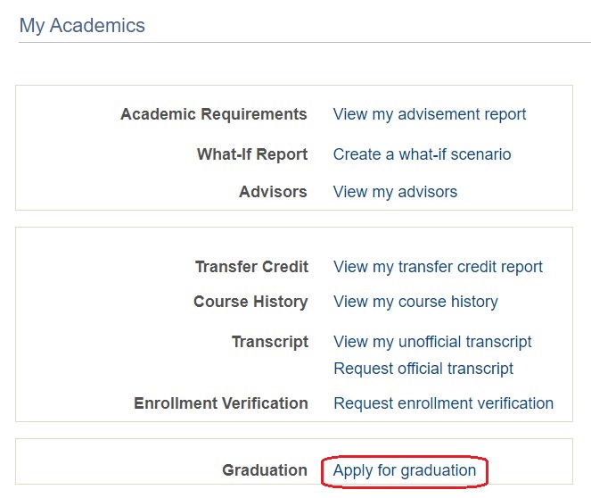 Apply for Graduation