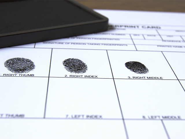 Fingerprinting collection sheet