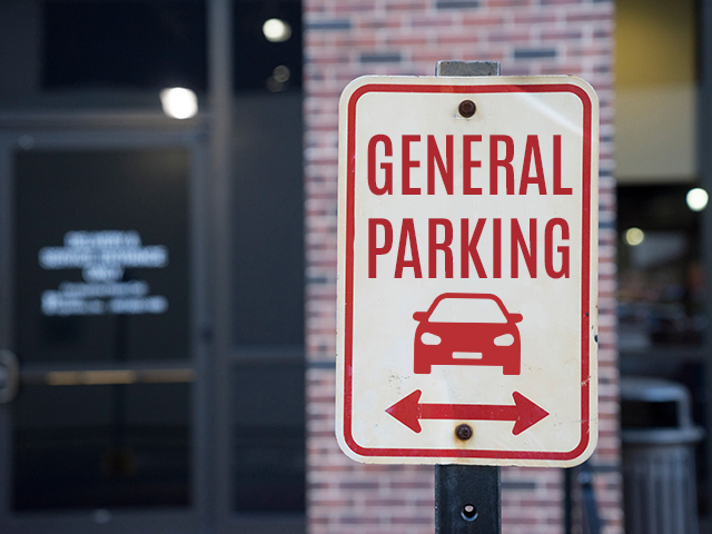 red parking sign