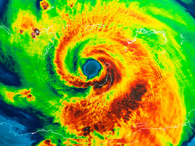 Hurricane on weather radar