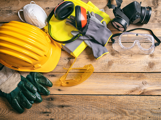 saftey equipment on table