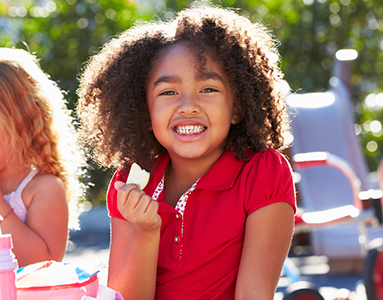 Two meals and a snack are provided at no additional cost to your child daily.