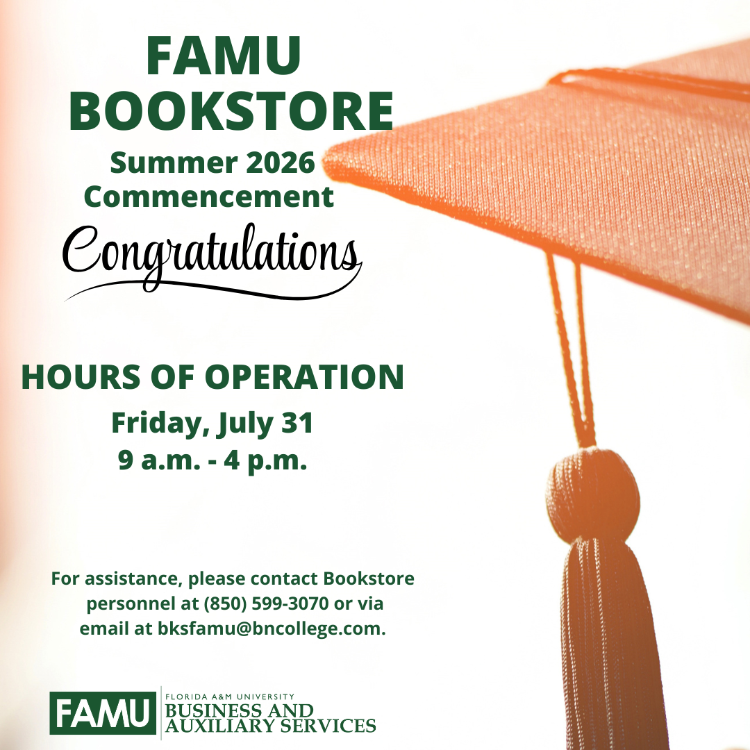 famu bookstore extended hours for commencement
