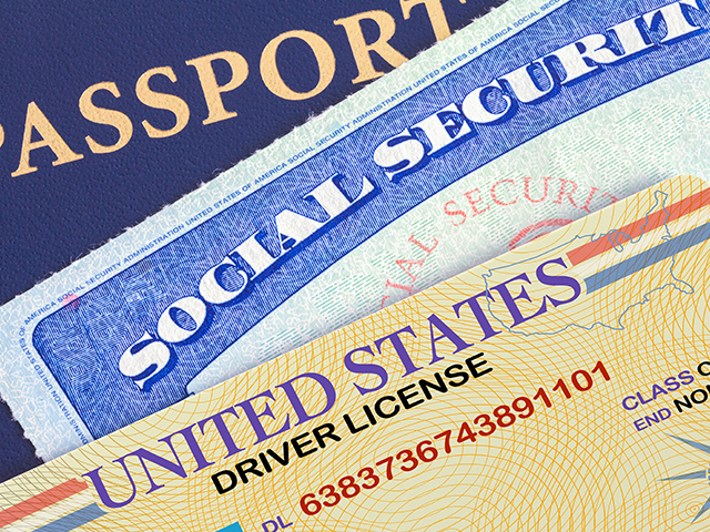 Blue American passport and other Personal Documents