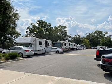 RVs turned sideways and cars parked on the first two rows need to be moved this shows an example of cars that will get towed at FAMU GAME Day 