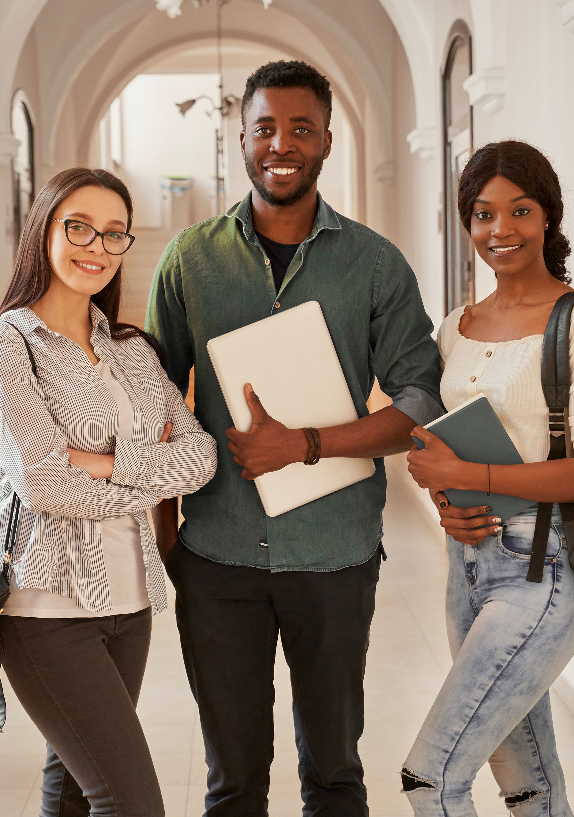 young african american woman using a laptop