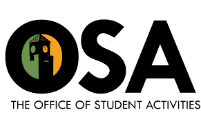 the student union clock town position in the O of the OSA logo for the office of student activities