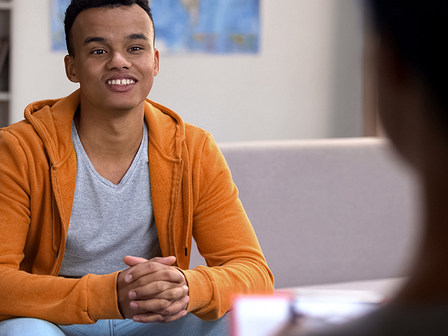 Student receiving counseling